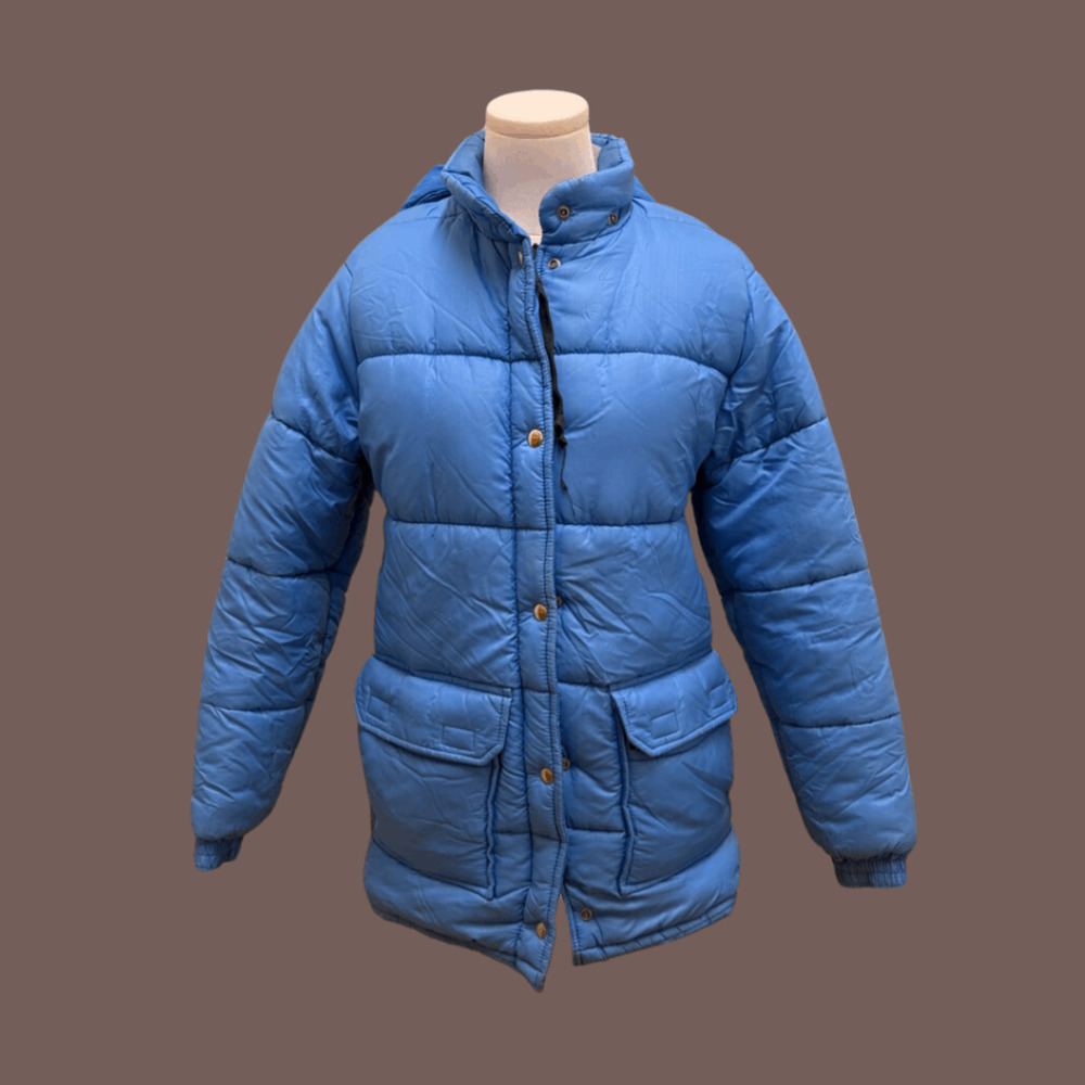 Shanahan Blue Puffer Jacket | Size S | 80s Winterwear | Vintage